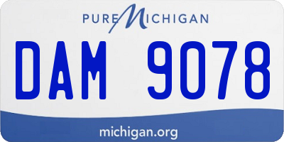 MI license plate DAM9078