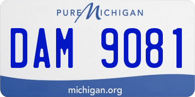 MI license plate DAM9081