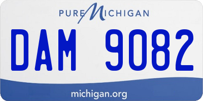 MI license plate DAM9082