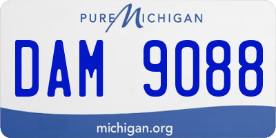MI license plate DAM9088