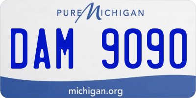 MI license plate DAM9090