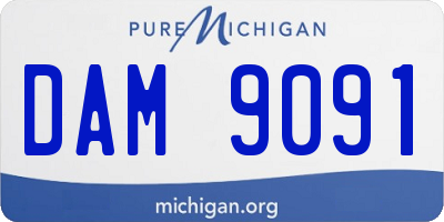 MI license plate DAM9091
