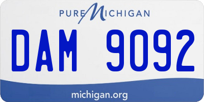 MI license plate DAM9092