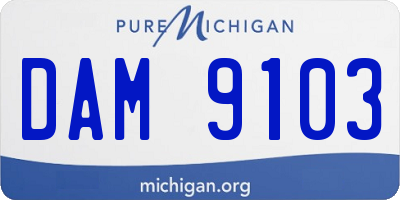 MI license plate DAM9103