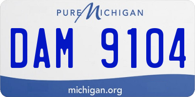 MI license plate DAM9104
