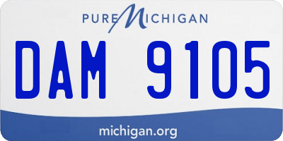 MI license plate DAM9105
