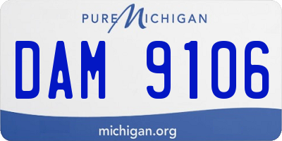 MI license plate DAM9106