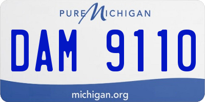 MI license plate DAM9110
