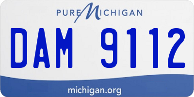 MI license plate DAM9112