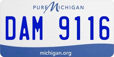 MI license plate DAM9116