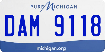 MI license plate DAM9118