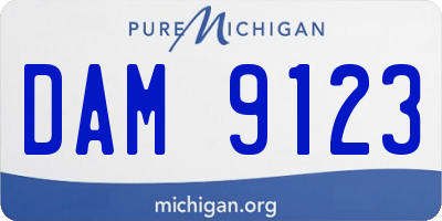 MI license plate DAM9123
