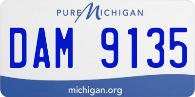 MI license plate DAM9135