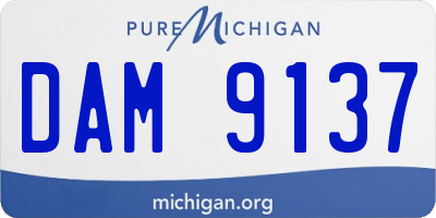 MI license plate DAM9137