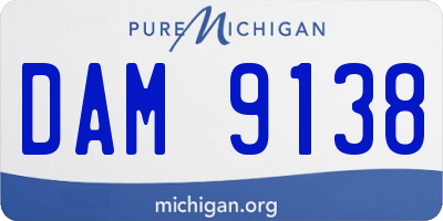 MI license plate DAM9138