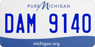 MI license plate DAM9140