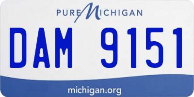 MI license plate DAM9151