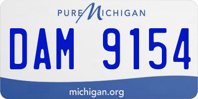 MI license plate DAM9154