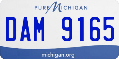 MI license plate DAM9165