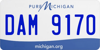 MI license plate DAM9170