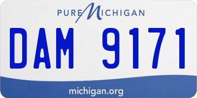 MI license plate DAM9171