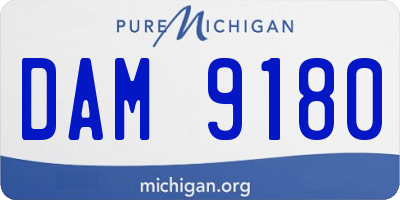 MI license plate DAM9180