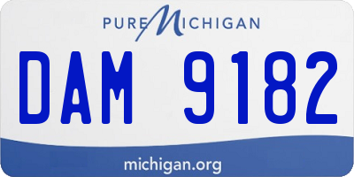 MI license plate DAM9182