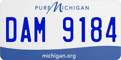 MI license plate DAM9184