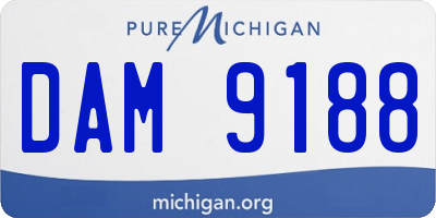 MI license plate DAM9188