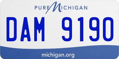 MI license plate DAM9190