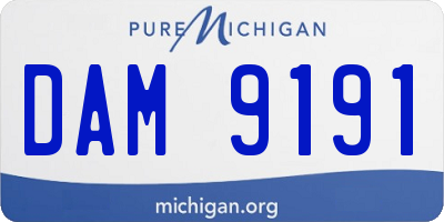 MI license plate DAM9191