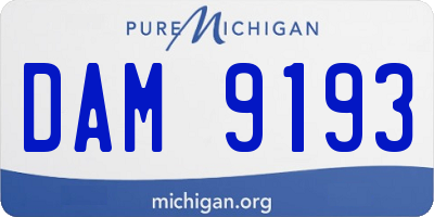 MI license plate DAM9193