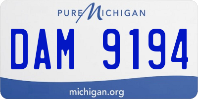 MI license plate DAM9194