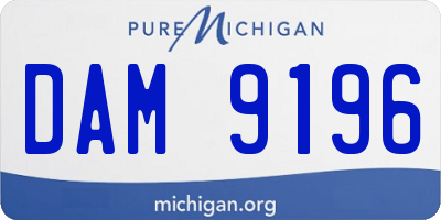 MI license plate DAM9196