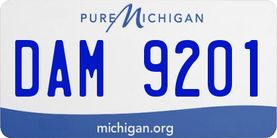MI license plate DAM9201