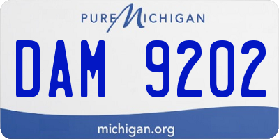 MI license plate DAM9202