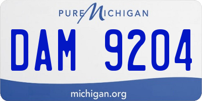 MI license plate DAM9204