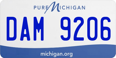 MI license plate DAM9206