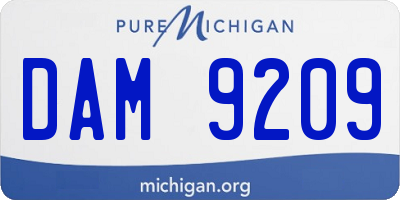 MI license plate DAM9209