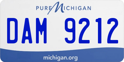MI license plate DAM9212