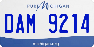 MI license plate DAM9214