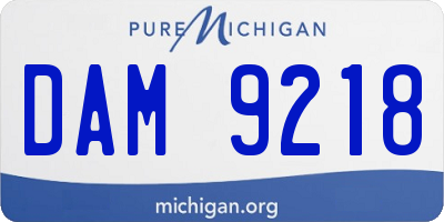 MI license plate DAM9218