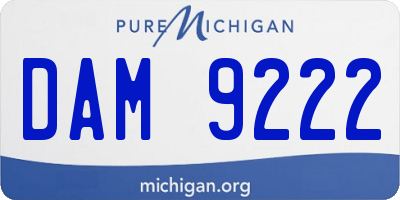 MI license plate DAM9222