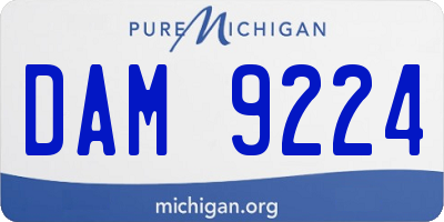 MI license plate DAM9224