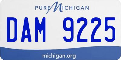 MI license plate DAM9225