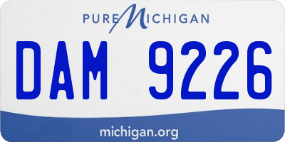 MI license plate DAM9226