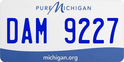 MI license plate DAM9227