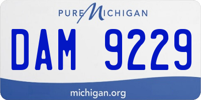 MI license plate DAM9229