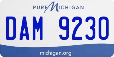MI license plate DAM9230