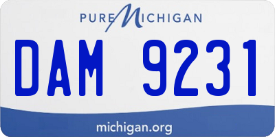MI license plate DAM9231
